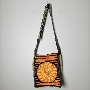 Boho‎ Hippie Chic Crossbody Bag Om Orange Long Cotton